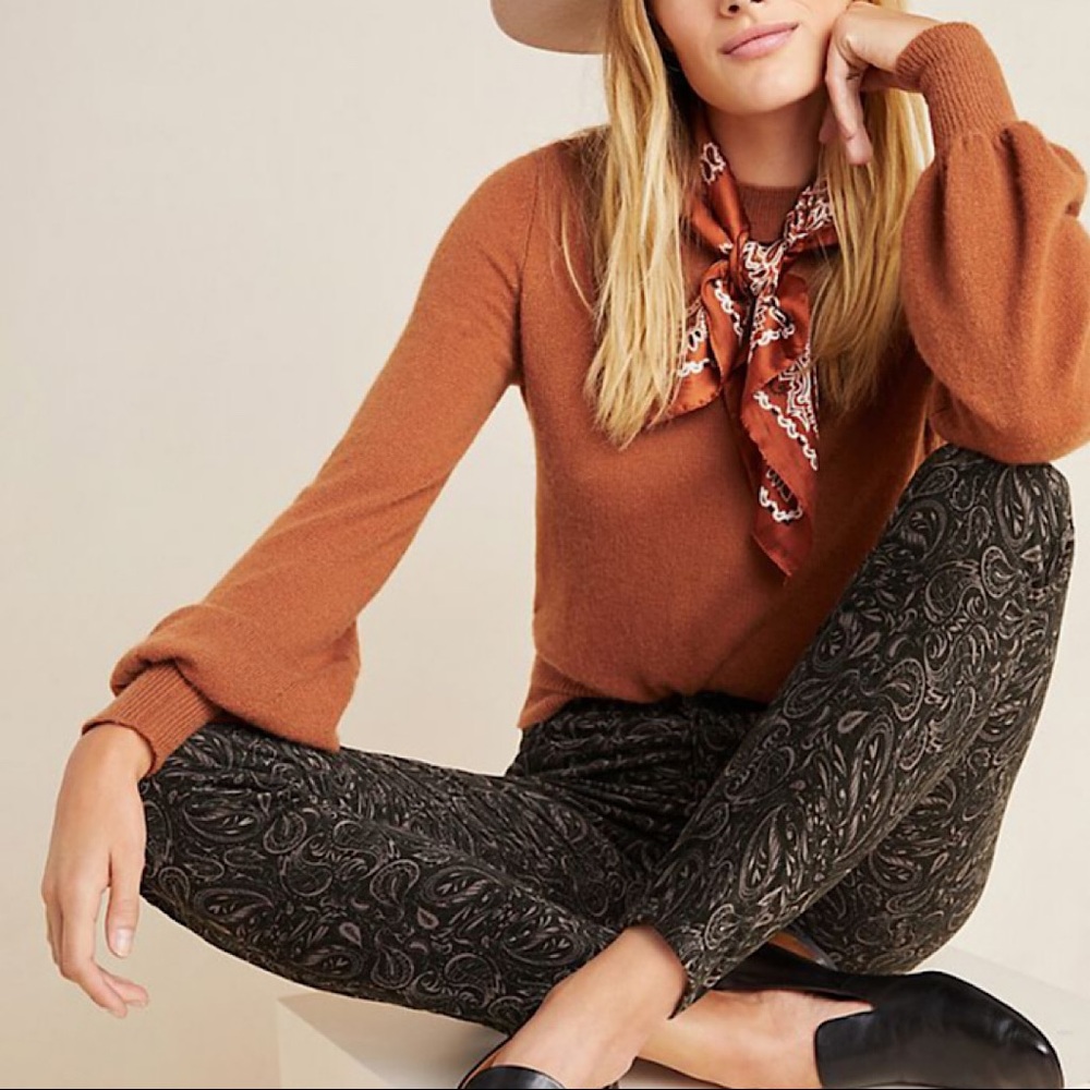 AG Anthropologie Velvet High-Rise Skinny Jeans